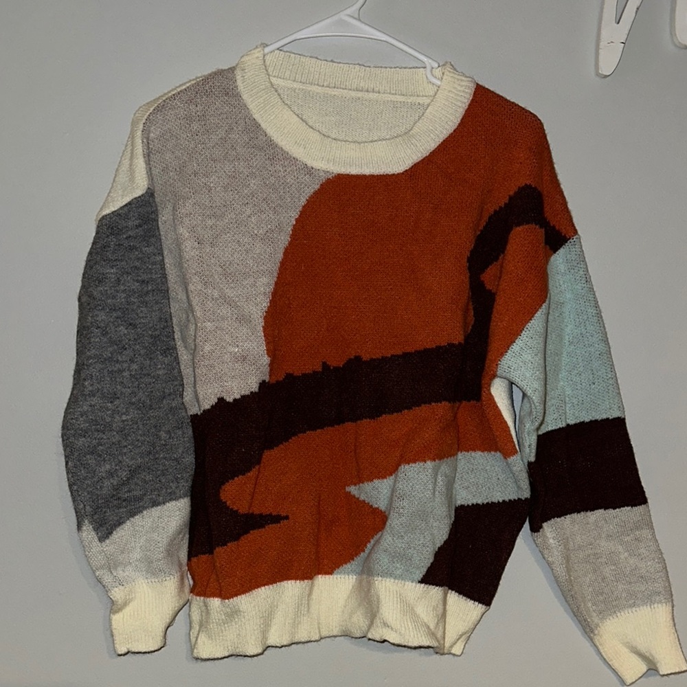 Stylish Colorblock Knit Sweater
